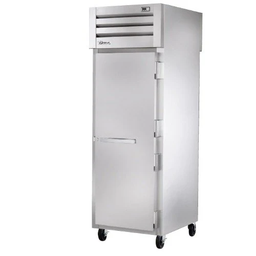 True STR1RPT-1S-1G-HC Spec Series 1-Section Solid Door Front / Glass Door Rear Pass-Thru Refrigerator 27" - 31 cu. ft. - 115v