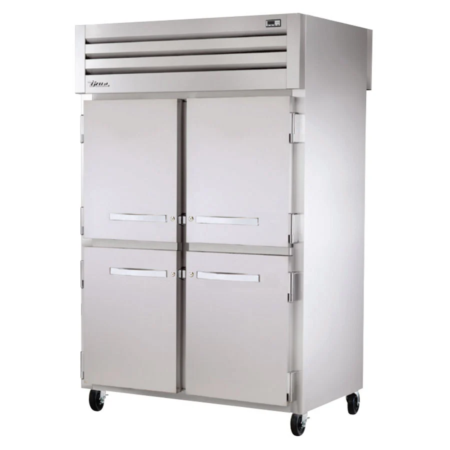 True STR2RPT-4HS-2S-HC Spec Series 2-Section Solid Half Door Front / Solid Full Door Rear Pass-Thru Refrigerator 52" - 56 cu. ft. - 115v