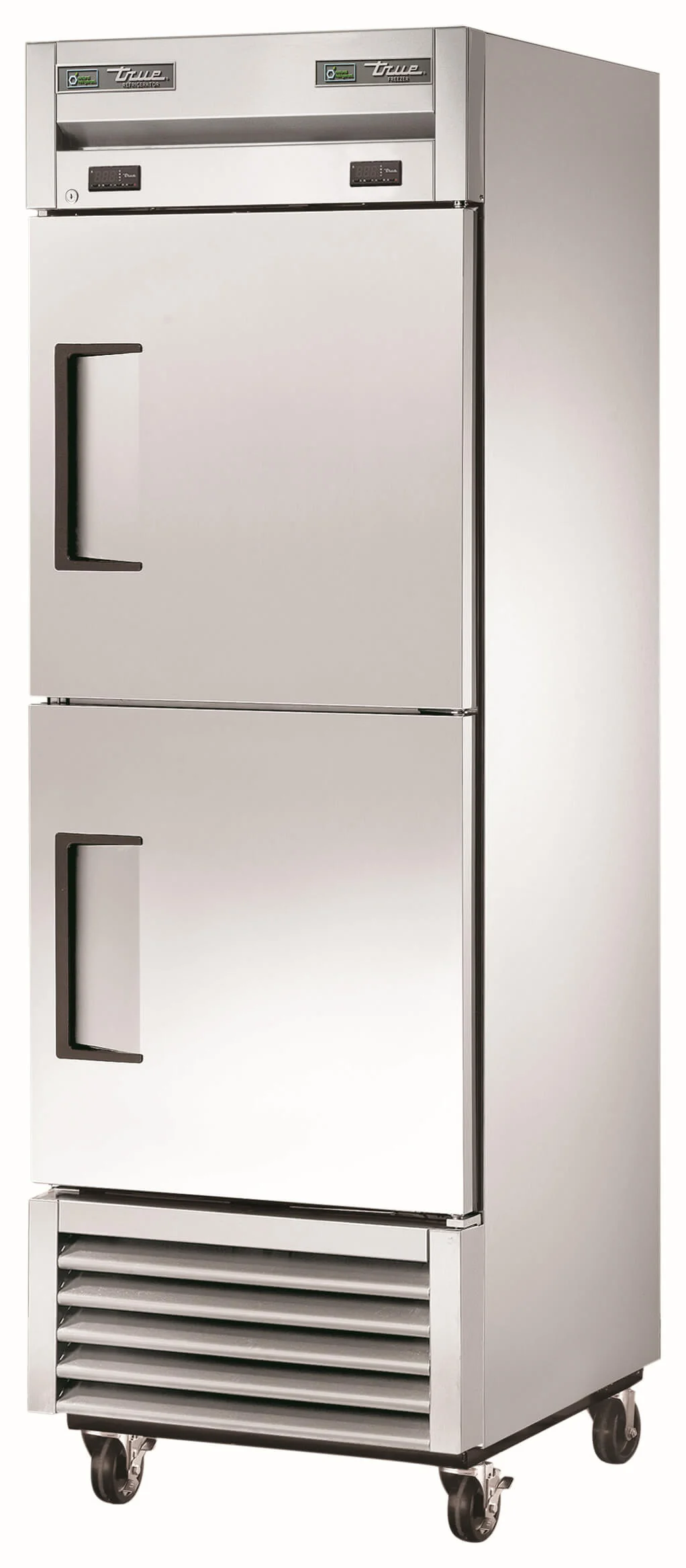 True T-23DT-HC 2-Section 2 Solid Swing Half Door Dual Temp Reach-In Refrigerator / Freezer 27" - 115v