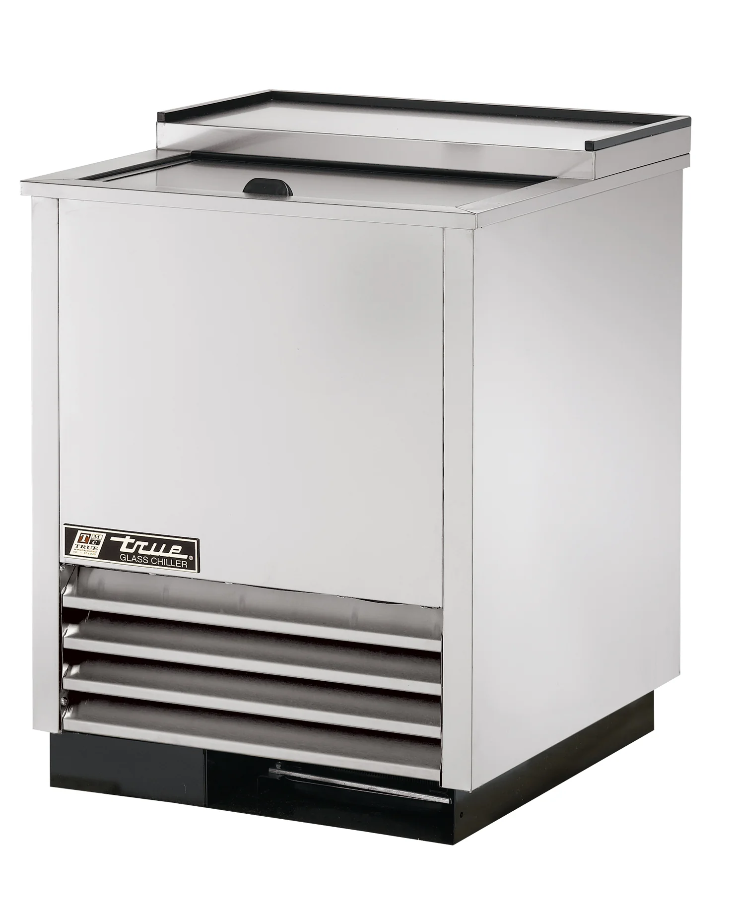 True T-24-GC-S-HC Stainless Steel 1-Section 1 Solid Slide Lid Glass and Plate Chiller/Froster 24" - Holds (90) 8" Mugs or (85) 10 oz. Steins - 115v