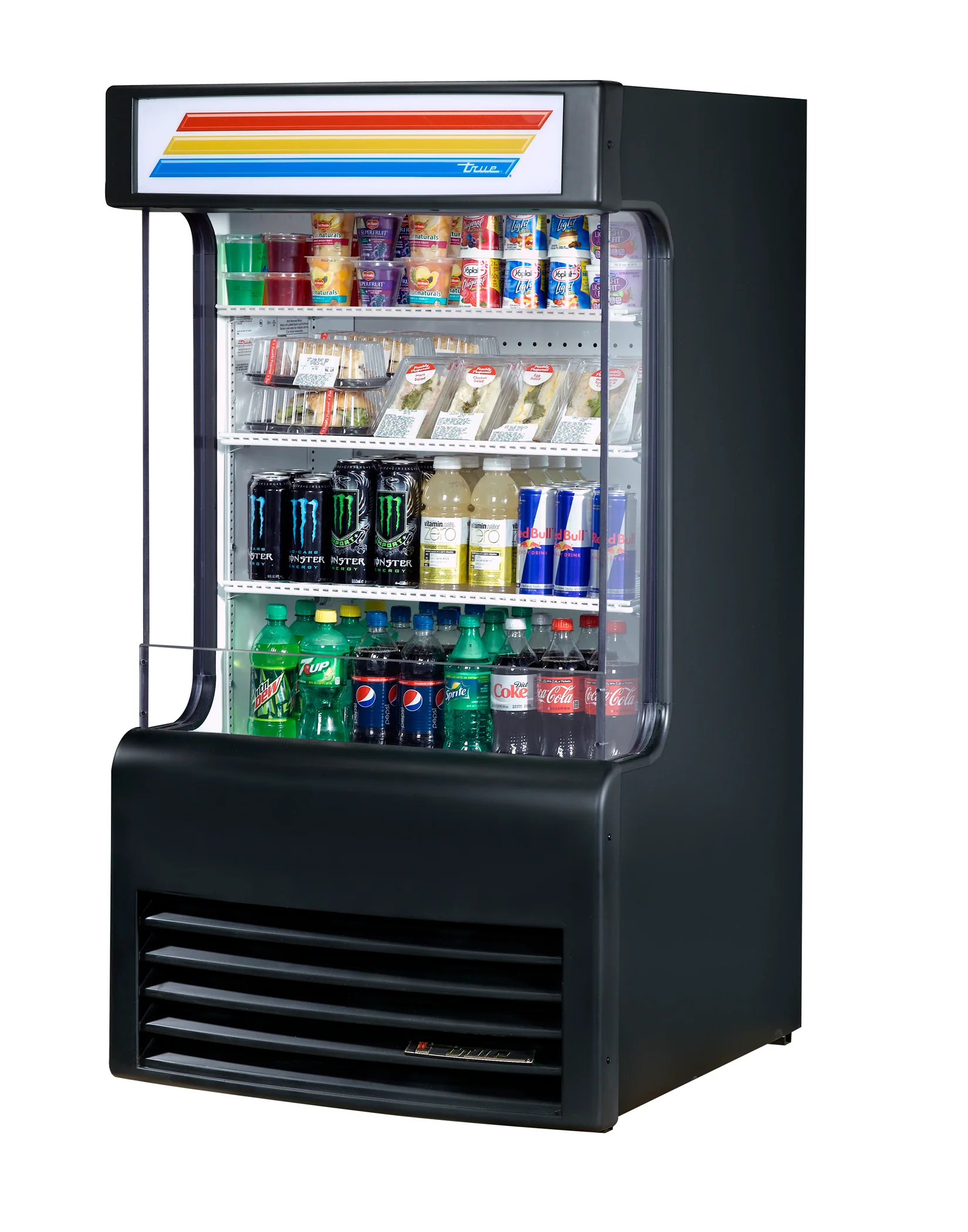 True TAC-14GS-LD Black Glass Sided Refrigerated Vertical Air Curtain Merchandiser 30" - 115v