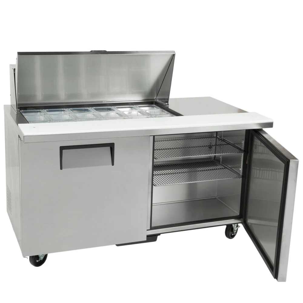 True TSSU-60-18M-B-HC 2-Section 2 Door Mega Top Refrigerated Salad/Sandwich Prep Table 60" - Holds (18) 1/6 Size Pans - 115v - Image 2