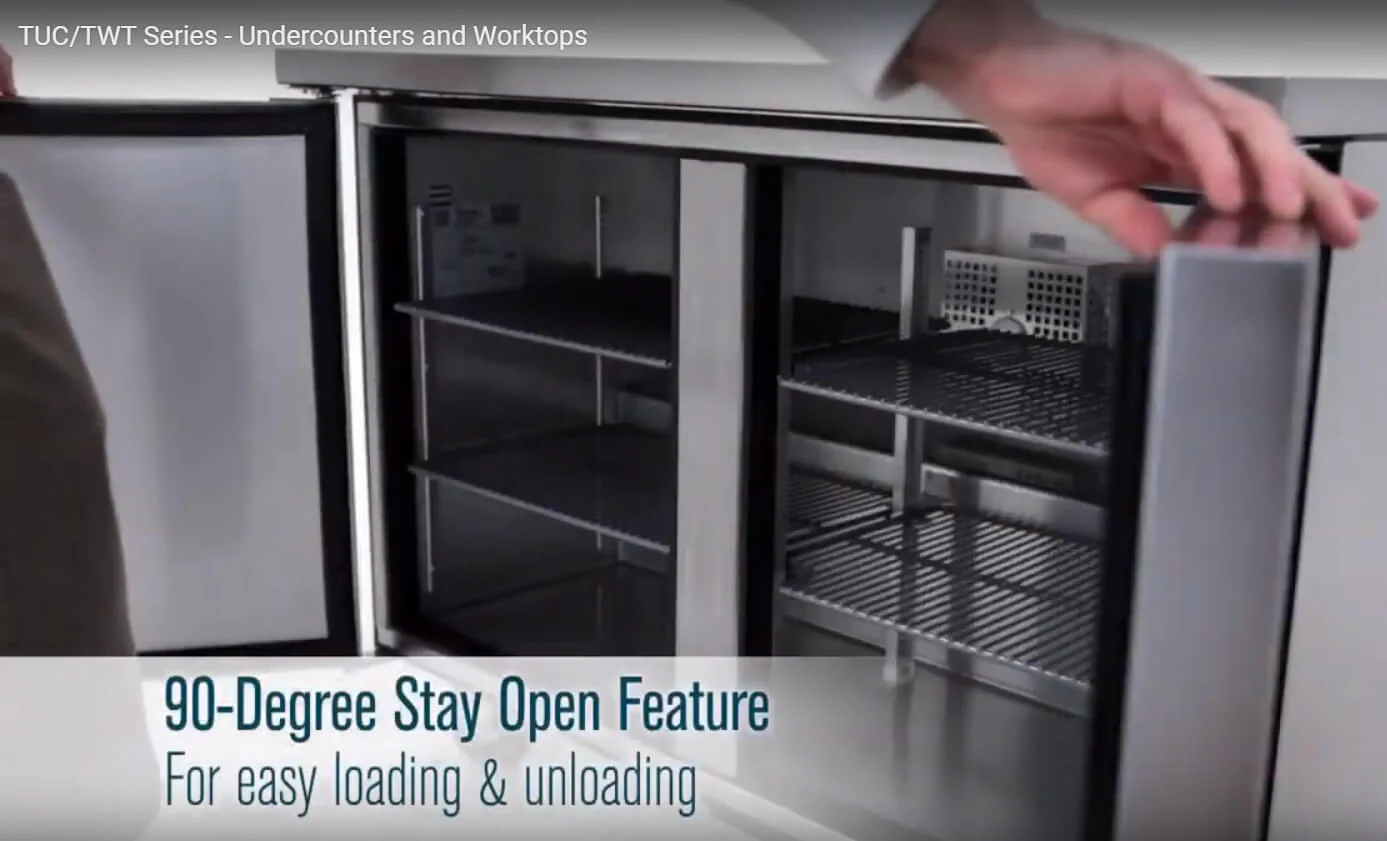 True TWT-48F-HC 2-Section 2 Solid Door Worktop Freezer 48" - 115v - Image 2
