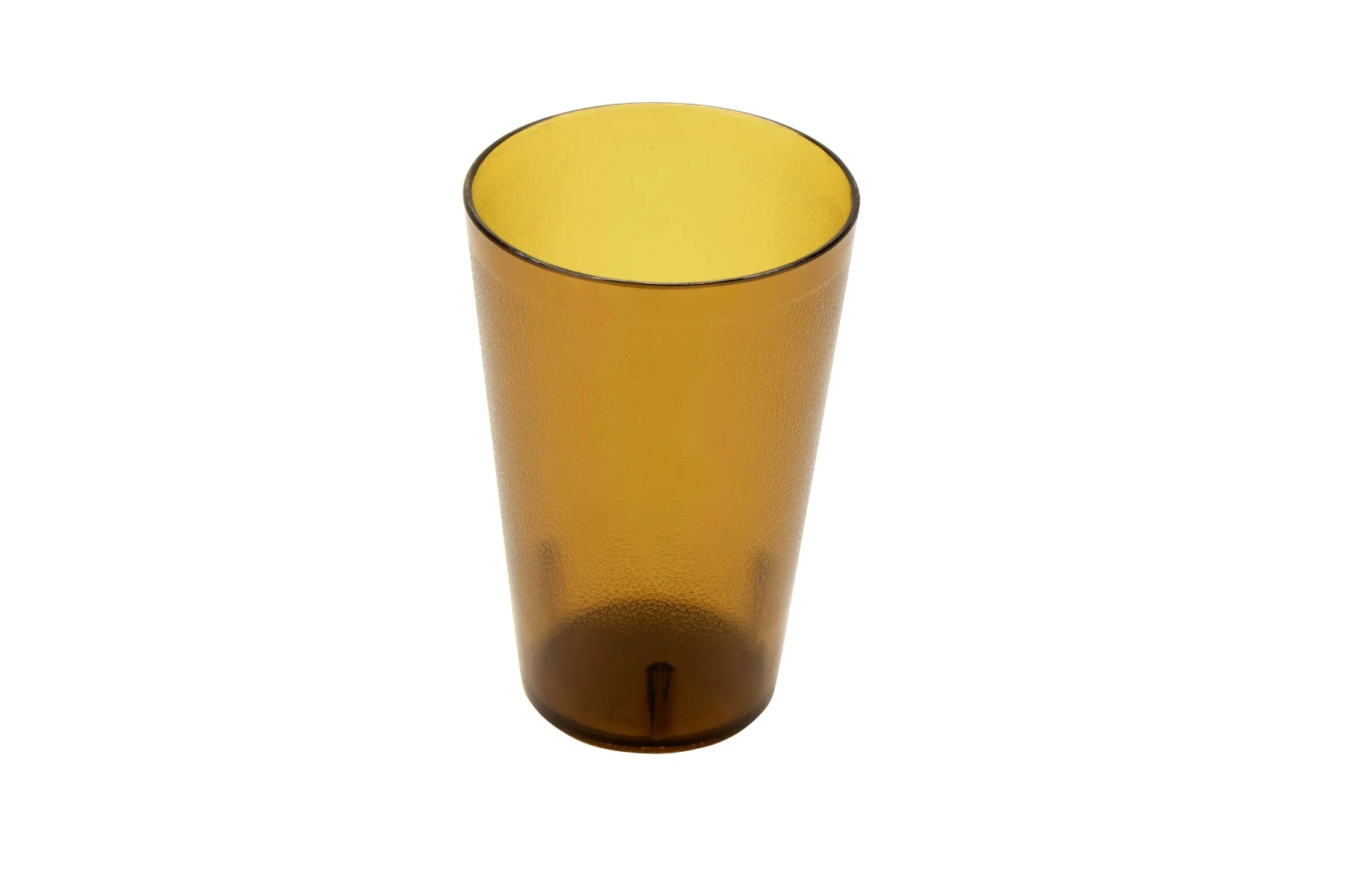 GET 5032-1-A Short SAN Plastic Stackable Pebbled Textured Tumbler 32 oz. - Amber - 24/Box - Image 3