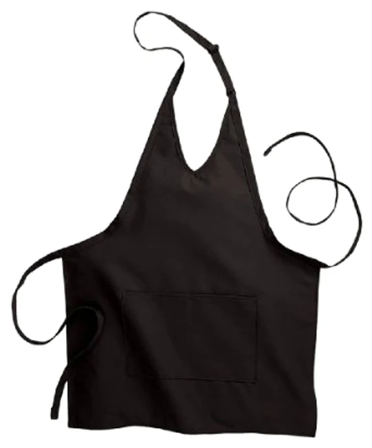 Chef Revival VNA3840-BK Tuxedo V-Neck Apron with 2 Pockets 28" x 32" - Black - Image 3
