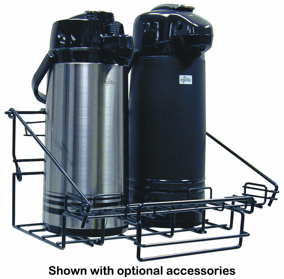 Update International APRK-2N 1-Tier Airpot Rack with DripTrays & Sign Holders - Fits 2 Pots