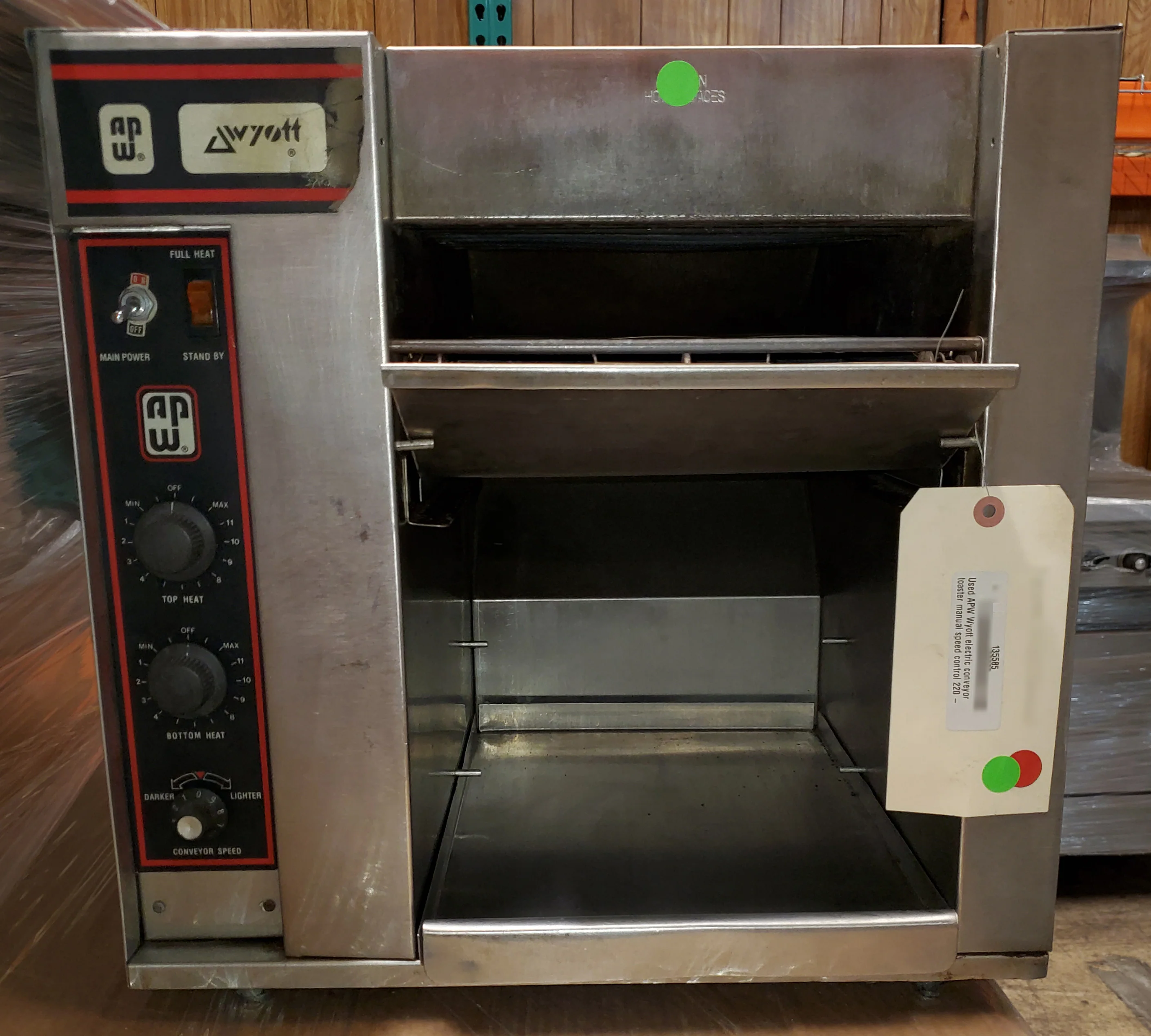 Used Restaurant Equipment - APW Wyott Electric Conveyor Toaster with Manual Speed Control 18" - 220-240v/60