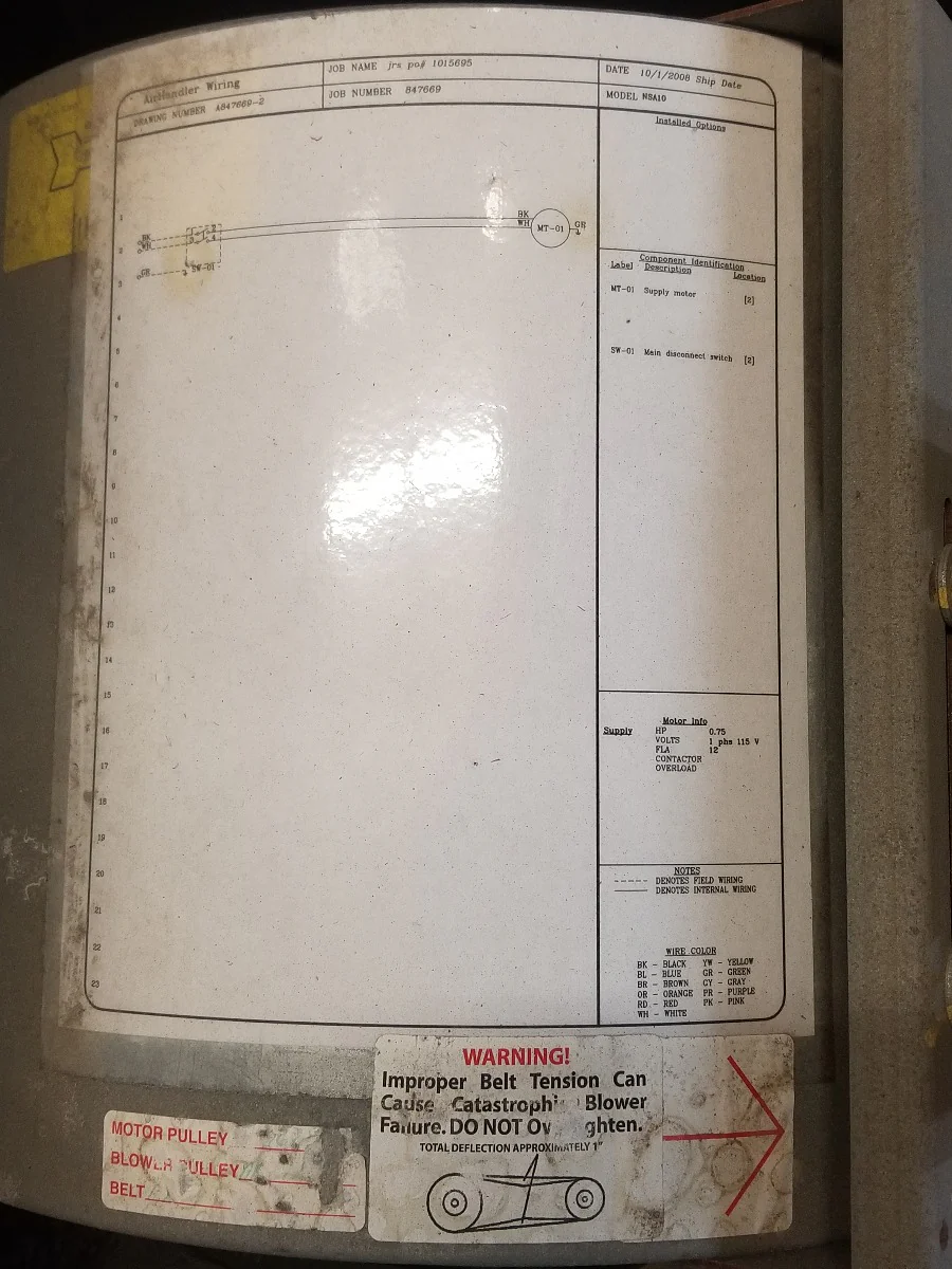Used Restaurant Equipment - FloAire NSA10 Modular Rooftop Make-Up Air Fan - 115v/60/1, 3/4 HP, 12 FLA - Image 4