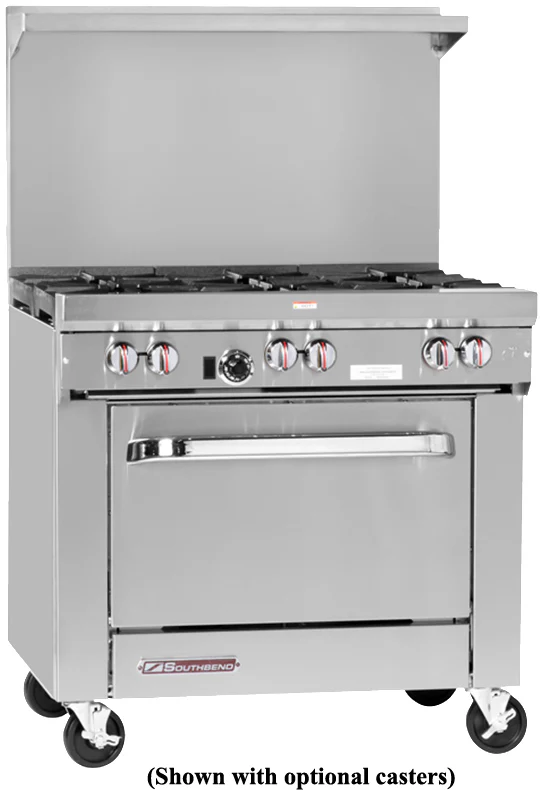 Southbend S36D-LP S-Series Restaurant LP Gas Range with 6 Open Burners & Standard Oven 36" - 203,000 BTU - Image 2