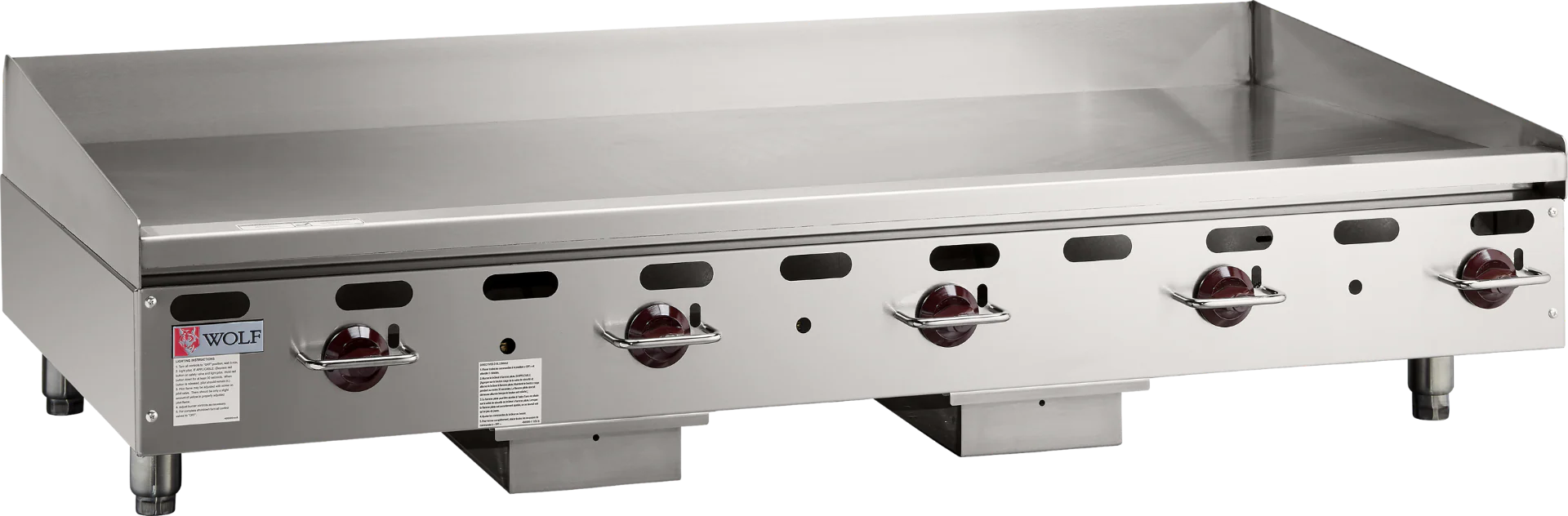 Used Restaurant Equipment - Wolf AGM60-101 Countertop Heavy Duty Natural Gas Griddle w/ 1" Plate & 5 Manual Controls 60" - 135,000 BTU - Image 5