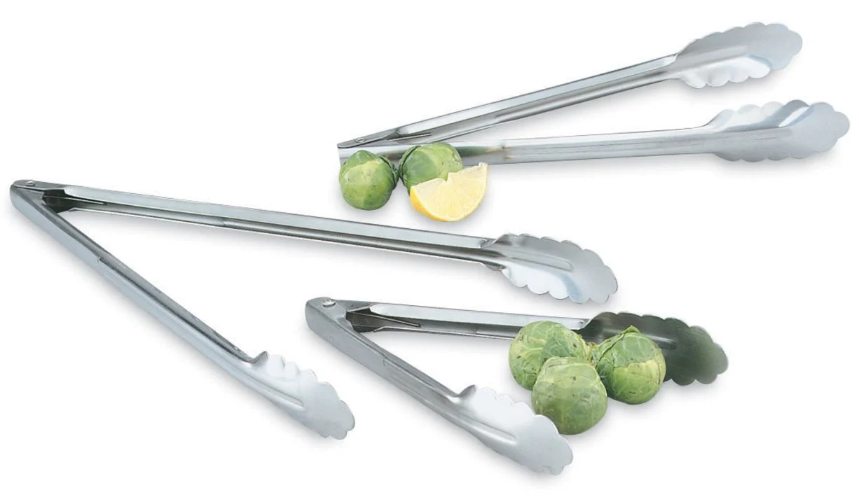 Vollrath 47316 Spring Heavy-Duty Stainless Steel Scalloped Utility Tongs 16" - Image 2