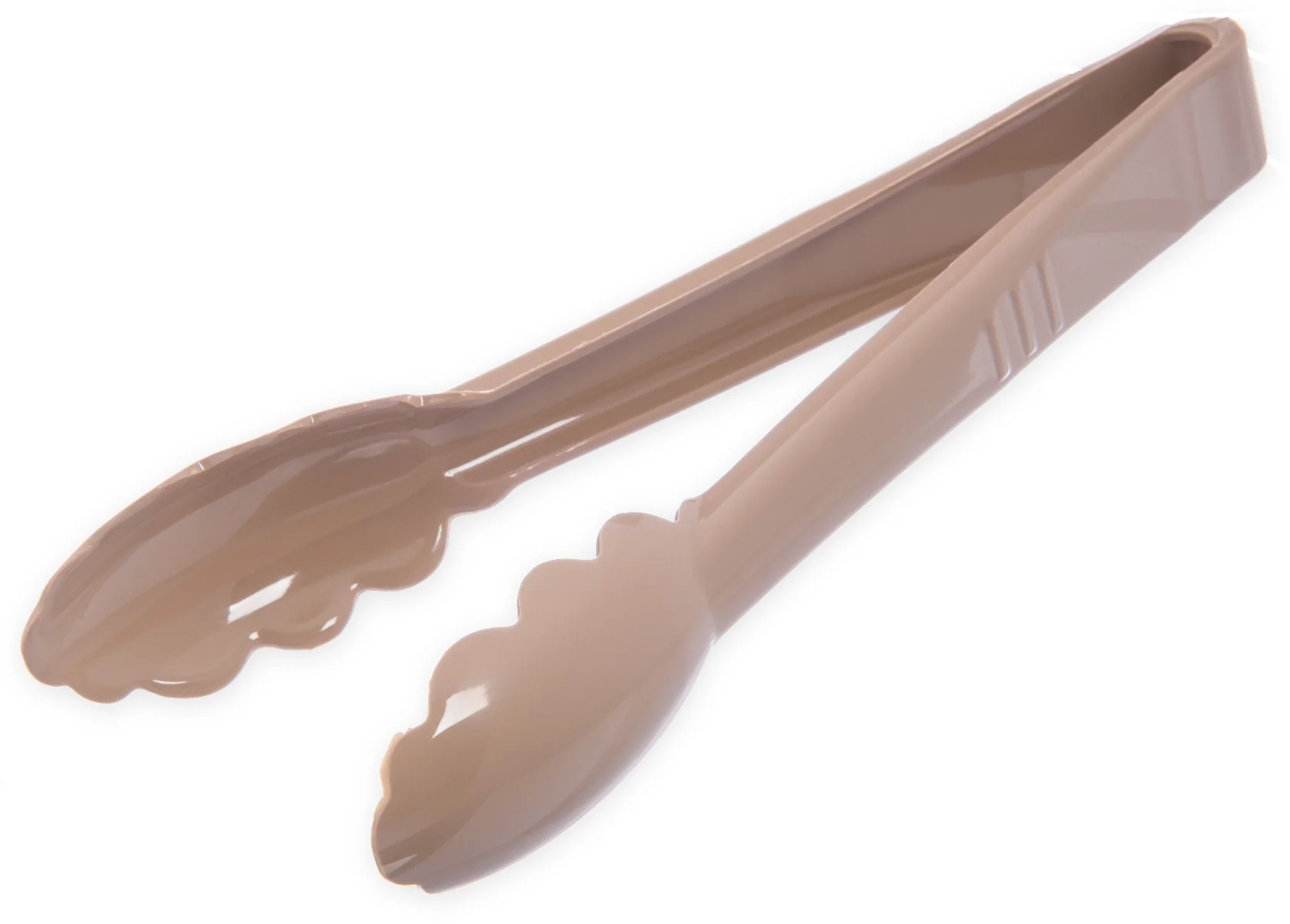 Carlisle 470906 Carly 1-Piece Plastic Scalloped Utility Tongs 9" - Beige