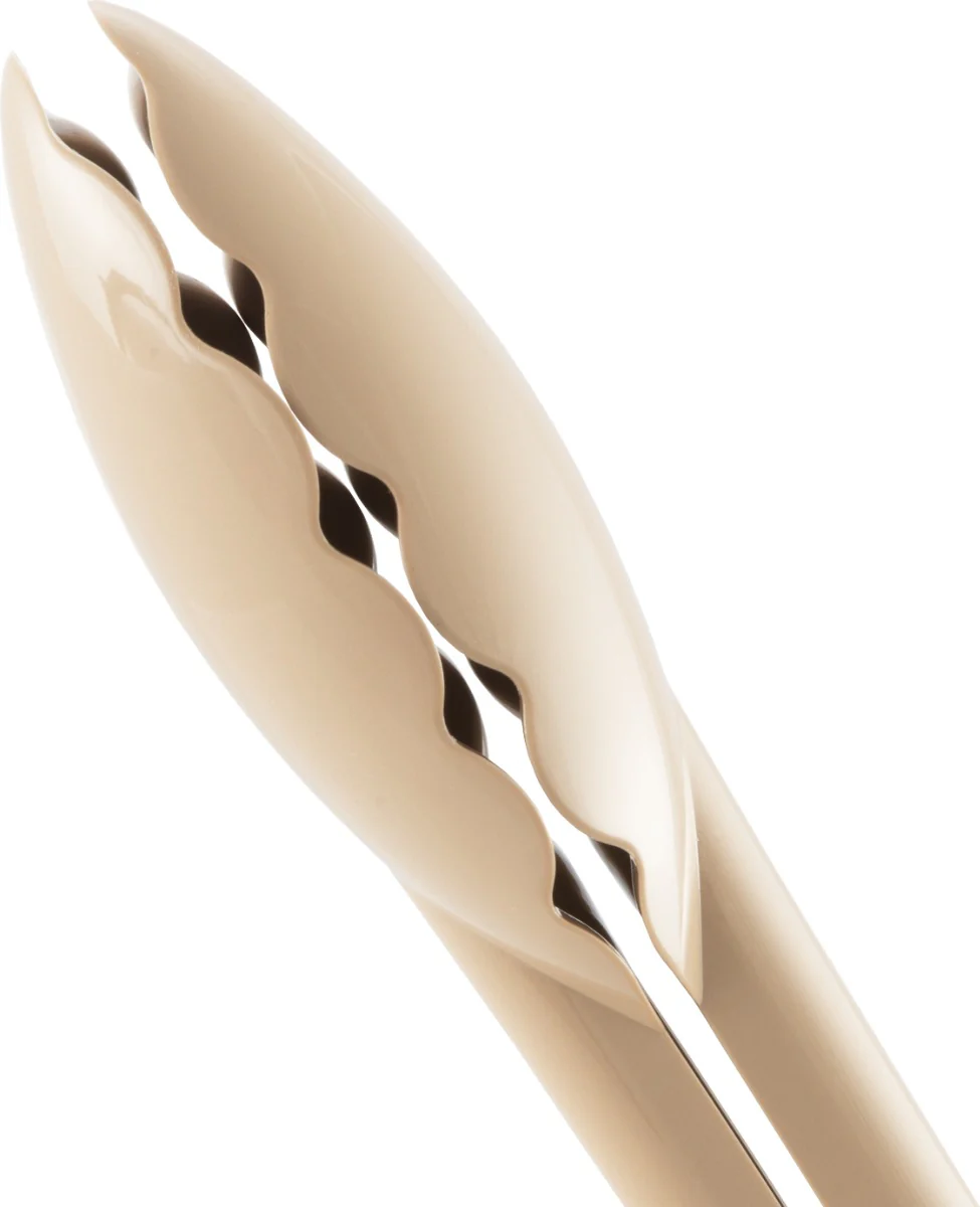 Carlisle 470906 Carly 1-Piece Plastic Scalloped Utility Tongs 9" - Beige - Image 8