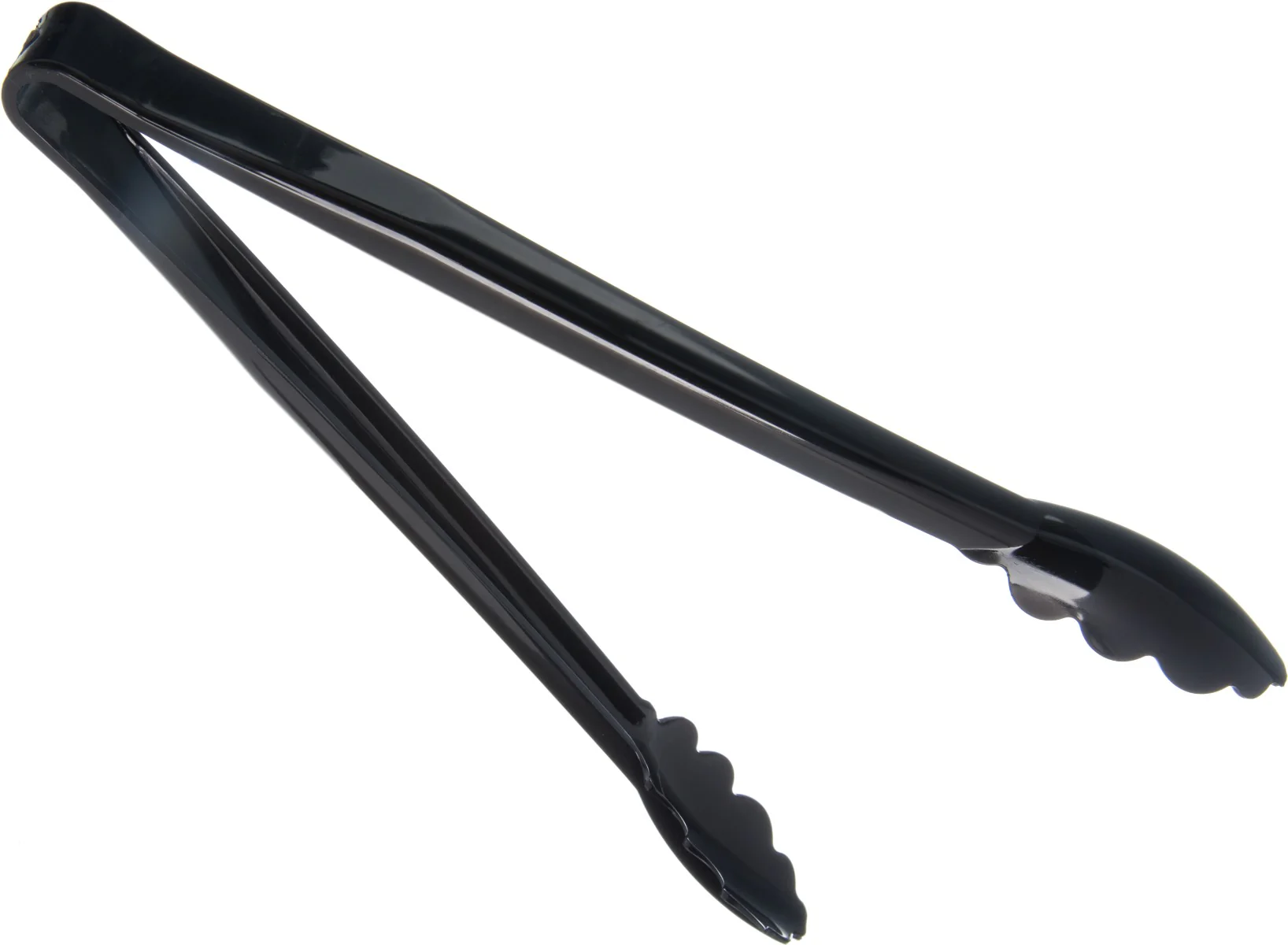Carlisle 471203 Carly 1-Piece Plastic Scalloped Utility Tongs 12" - Black