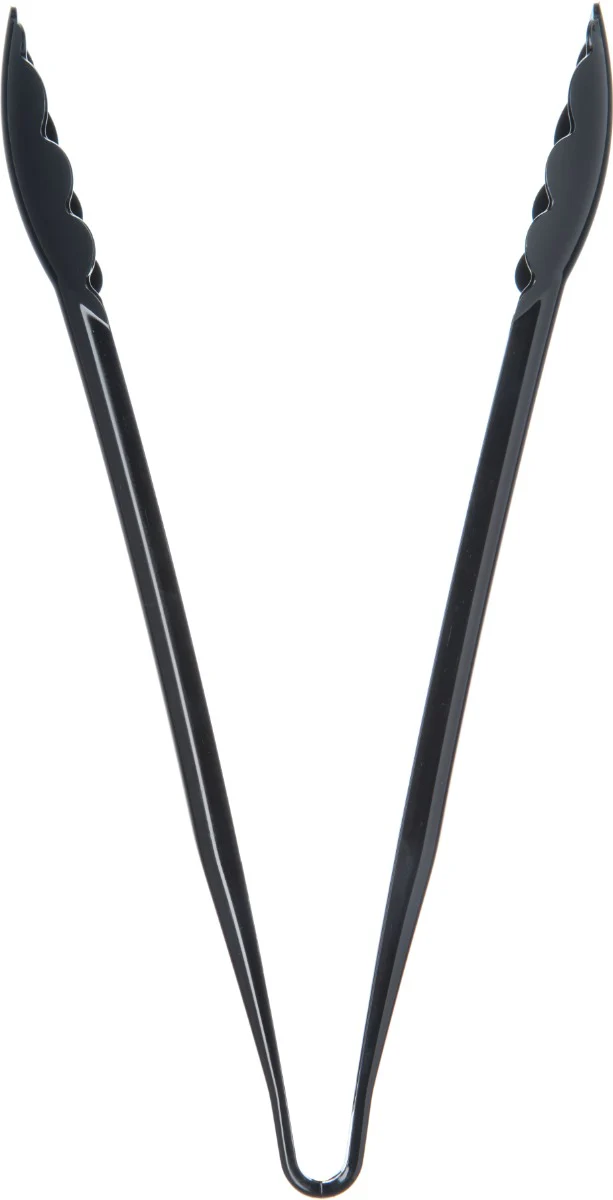 Carlisle 471203 Carly 1-Piece Plastic Scalloped Utility Tongs 12" - Black - Image 4