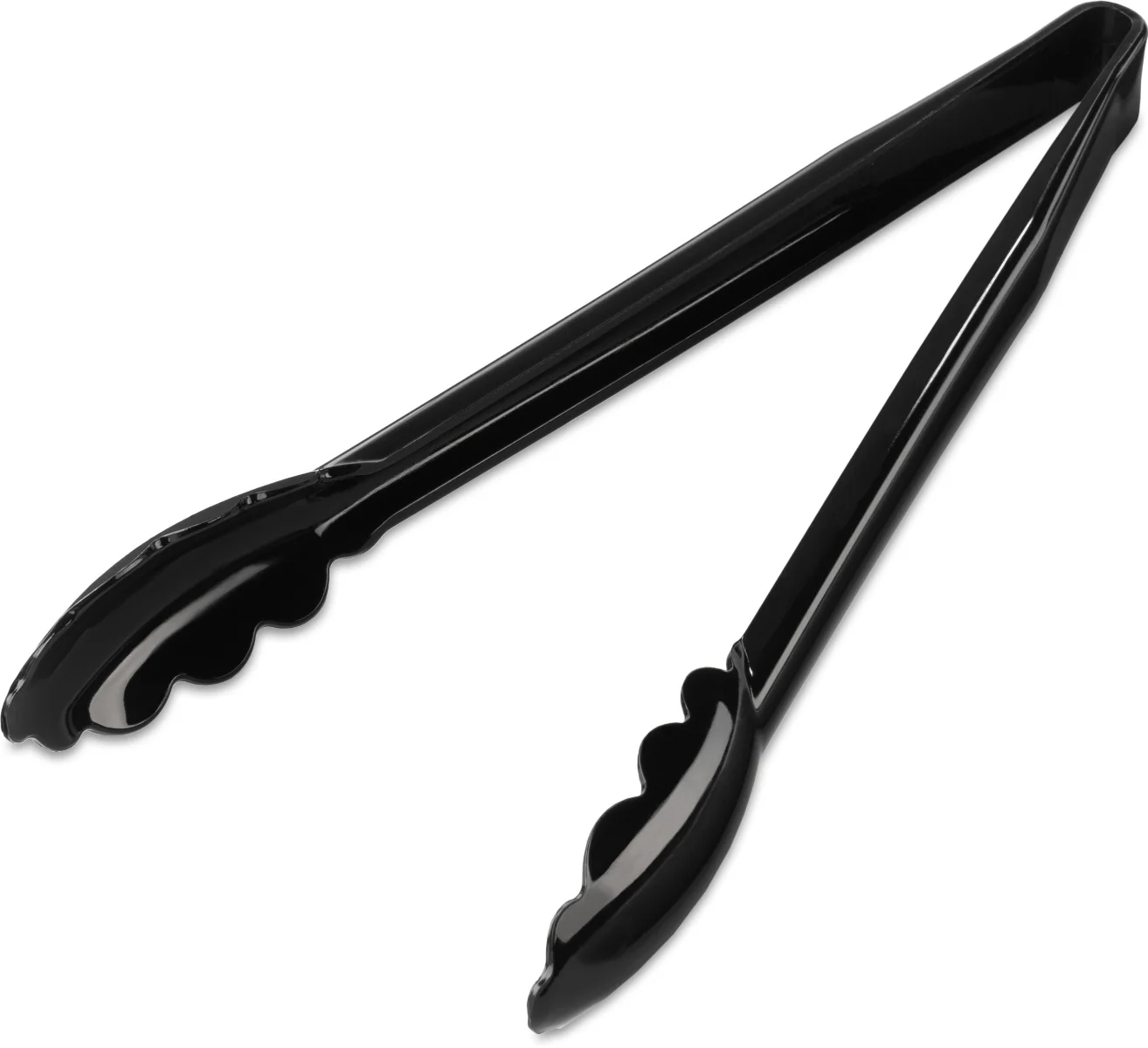 Carlisle 471203 Carly 1-Piece Plastic Scalloped Utility Tongs 12" - Black - Image 7