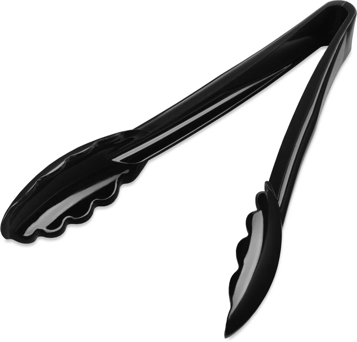 Carlisle 470903 Carly 1-Piece Plastic Scalloped Utility Tongs 9" - Black
