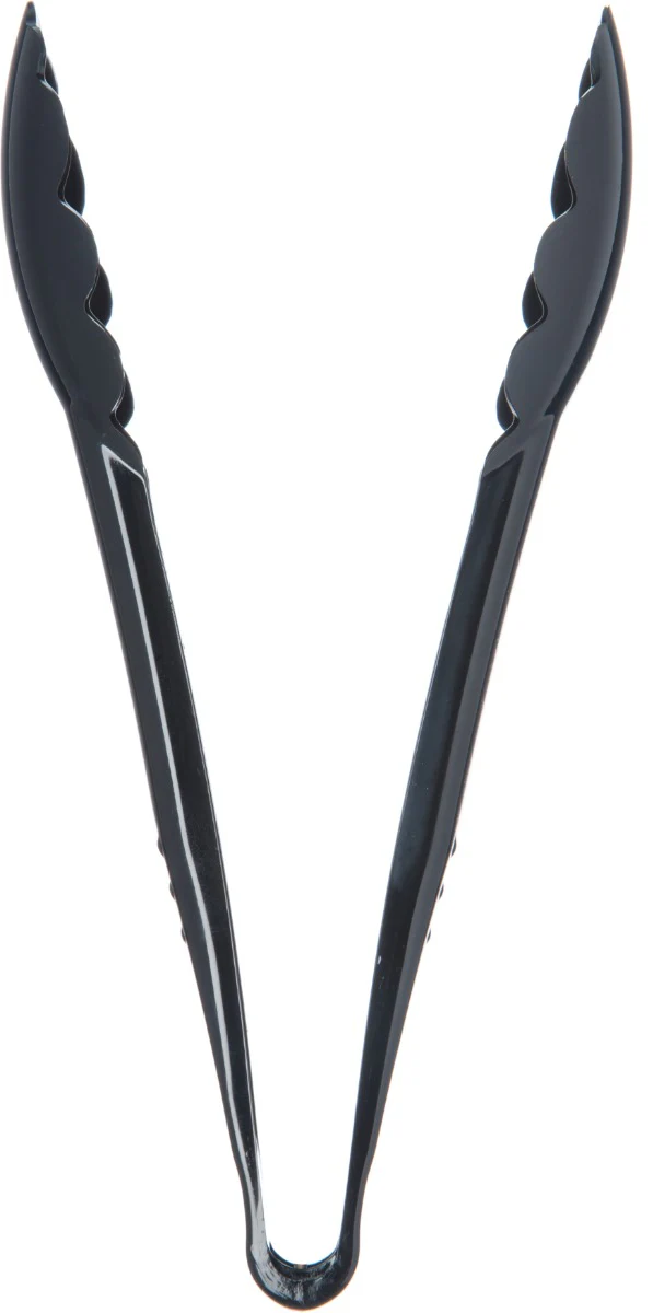 Carlisle 470903 Carly 1-Piece Plastic Scalloped Utility Tongs 9" - Black - Image 6