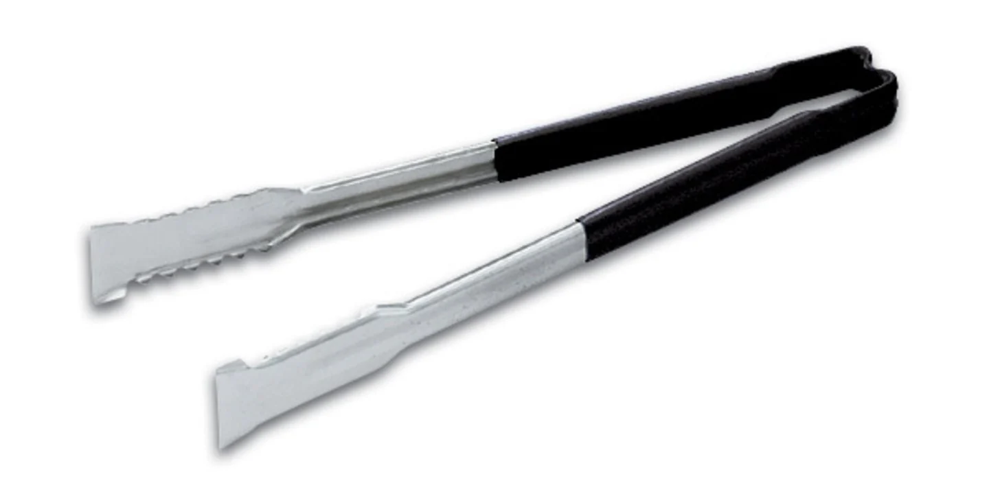 Vollrath 4791220 Jacob's Pride 1-Piece Stainless Steel VersaGrip Tongs with Color-Coded Kool-Touch Handle 12" - Black - Image 2