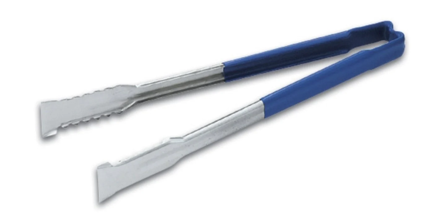 Vollrath 4791230 Jacob's Pride 1-Piece Stainless Steel VersaGrip Tongs with Color-Coded Kool-Touch Handle 12" - Blue - Image 5