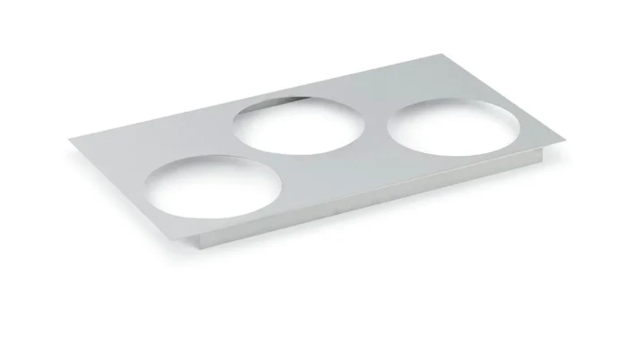 Vollrath 19193 Adapter Plate - 4 7/8" (2) 6 3/8" Hole For Inset, Stainless - 4ea/Case