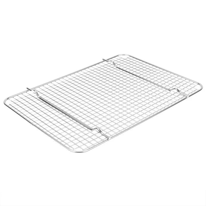 Vollrath 20248 Super Pan V Stainless Steel Wire Footed Cooling Grate 11-3/4" x 16-1/2" -  for 1/2" Size Bun/Sheet Pan - Image 3