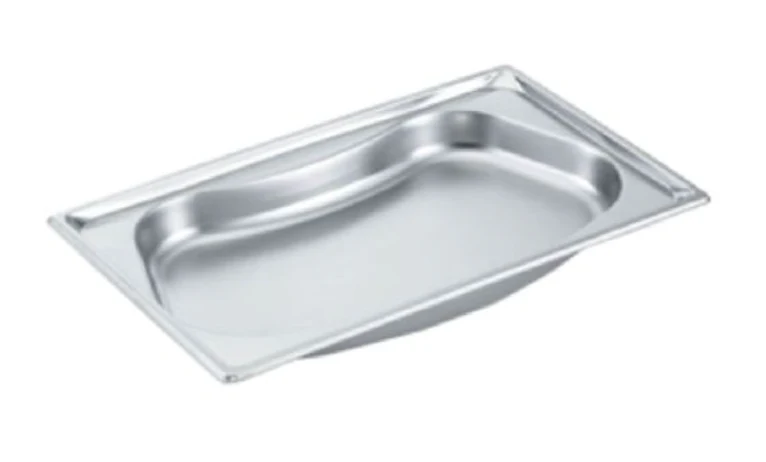 Vollrath 3101120 Super Pan Super Shapes Stainless Steel Steam Table Kidney Food Pan 2-1/2" Deep - (1/1) Full Size - 6/Case