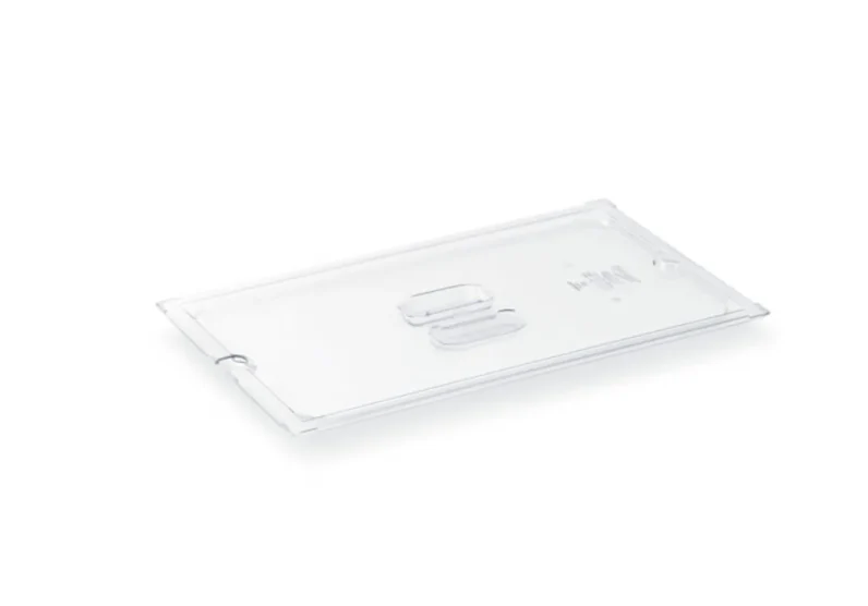 Vollrath 32300 1/3 Size Slotted Food Pan Cover - Clear - 6/Case