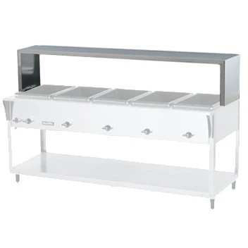 Vollrath 38045 ServeWell 5 Well Food Table Single Deck Overshelf 76"