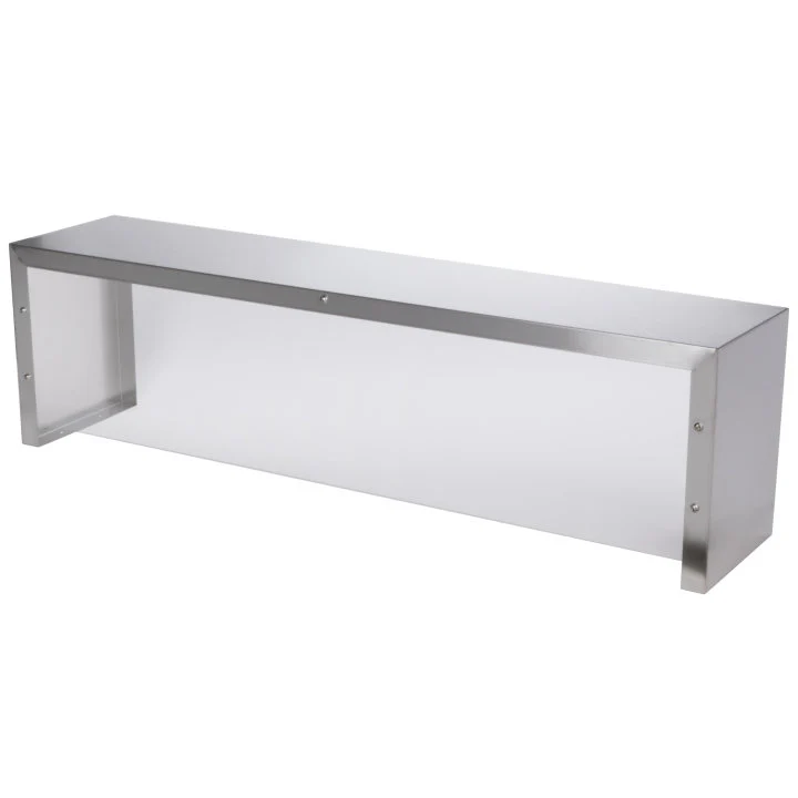 Vollrath 38053 ServeWell Stainless Steel Single-Deck Overshelf with Acrylic Panel Cafeteria Breath Guard 46"W x 10"D x 13"H - for Vollrath 3 Well / Pan Hot or Cold Food Tables