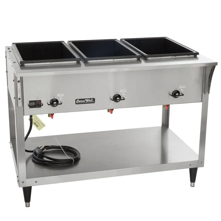 Vollrath 38213 ServeWell SL Electric 3-Well Hot Food Table 46" - Sealed Well - 120v, 2100W - Image 4