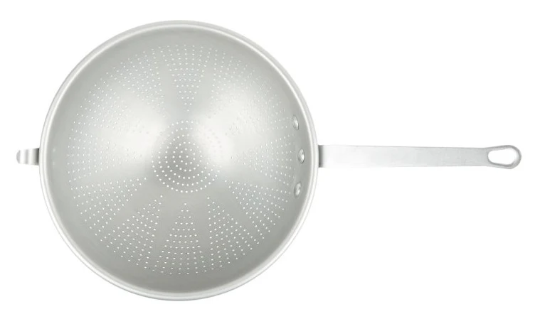 Vollrath 4605 Aluminum Professional / Spaghetti Strainer with 11-1/4" Dia. Perforated Bowl, Hook and Straight Handle 5 qt. - Image 4