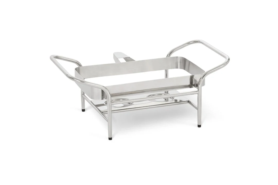 Vollrath 4644050 Mirage Stainless Steel Full-Size Induction Chafer Stand with Fuel Holders 25" x 16-3/4" - Image 2