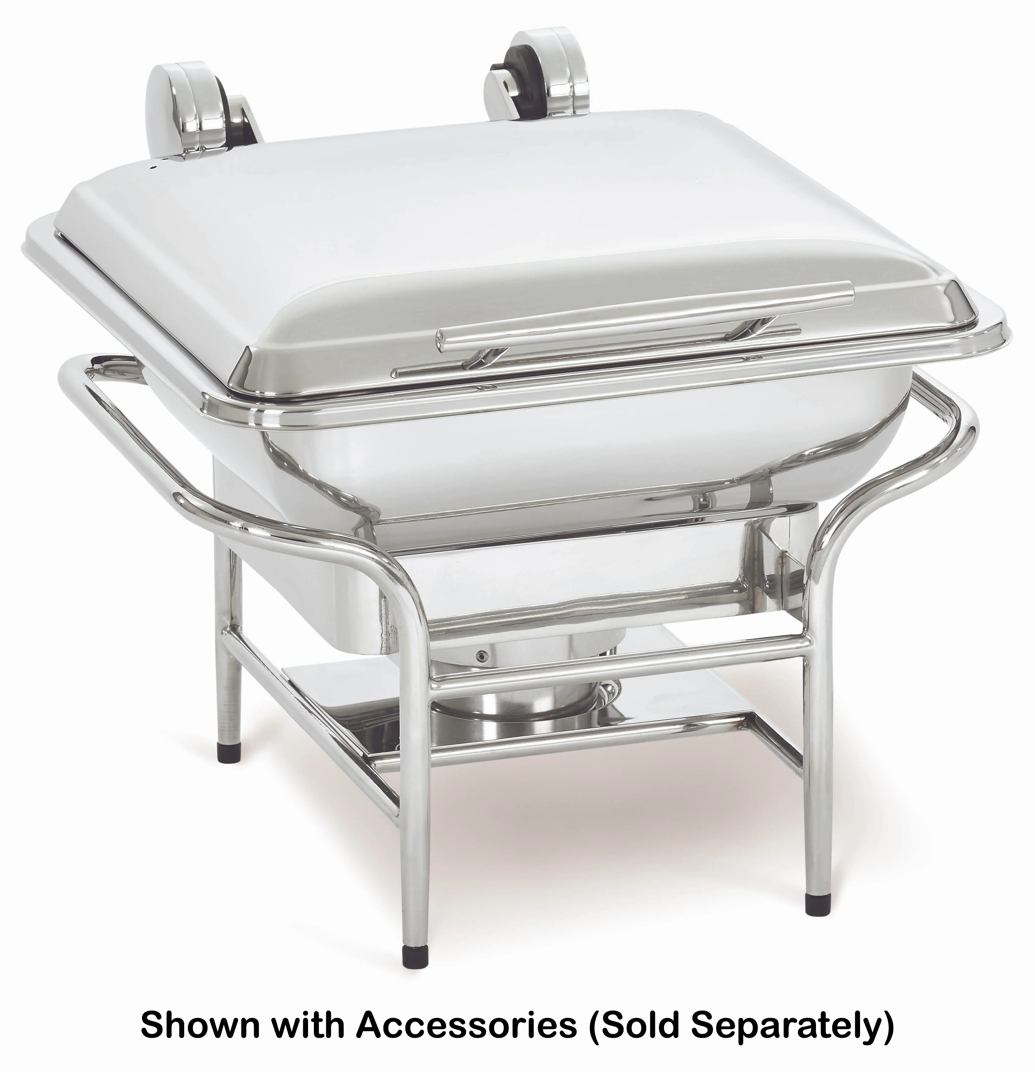 Vollrath 4644055 Mirage Stainless Steel 2/3-Size Induction Chafer Stand with Fuel Holders 16-1/2" x 16-1/5" - Image 4