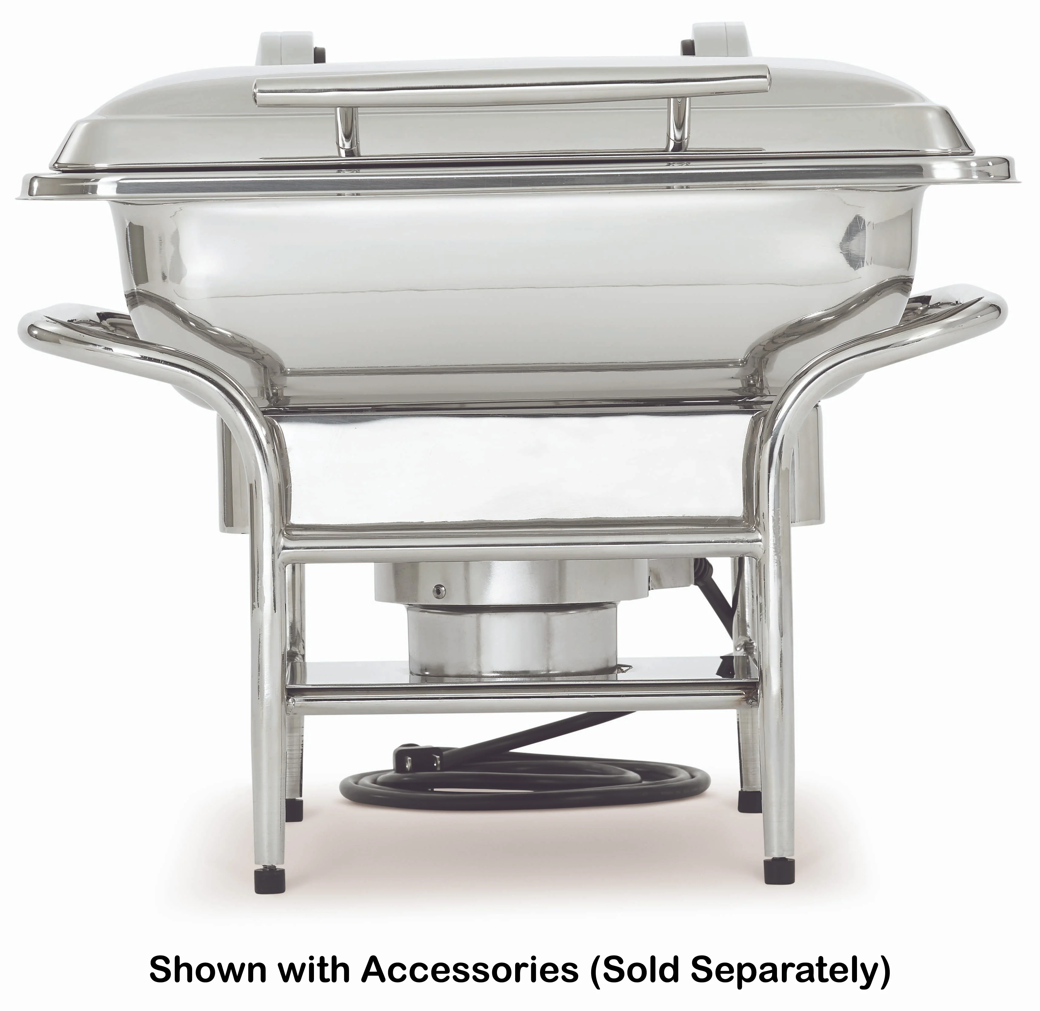 Vollrath 4644055 Mirage Stainless Steel 2/3-Size Induction Chafer Stand with Fuel Holders 16-1/2" x 16-1/5" - Image 5