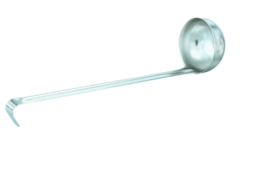 Vollrath 46812 Economy One-Piece Stainless Steel Ladle with 11" Grooved Hooked Handle 2 oz.
