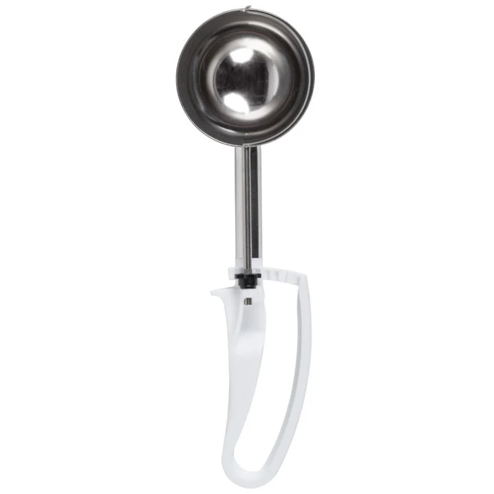 Vollrath 47370 Jacob's Pride Extended Length Disher with White Squeeze Handle 4.7 oz. - Size 6 - 12/Case