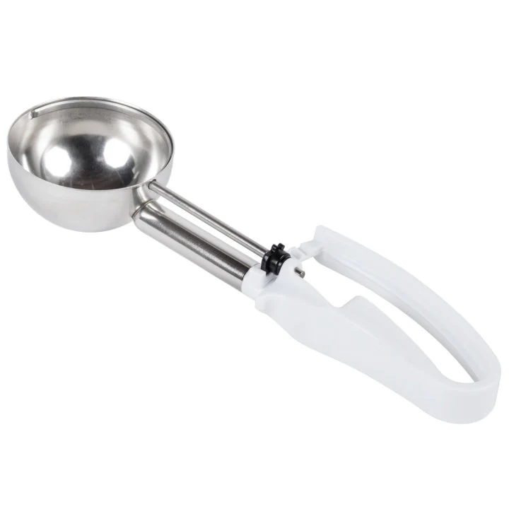 Vollrath 47370 Jacob's Pride Extended Length Disher with White Squeeze Handle 4.7 oz. - Size 6 - 12/Case - Image 3