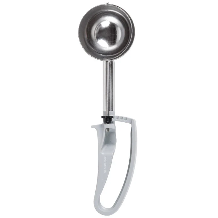 Vollrath 47371 Jacob's Pride Extended Length Disher with Gray Squeeze Handle 3.7 oz. - Size 8 - 12/Case