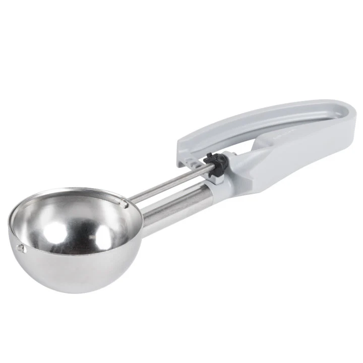 Vollrath 47371 Jacob's Pride Extended Length Disher with Gray Squeeze Handle 3.7 oz. - Size 8 - 12/Case - Image 2