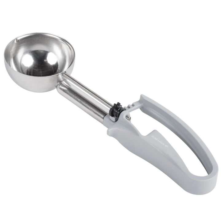 Vollrath 47371 Jacob's Pride Extended Length Disher with Gray Squeeze Handle 3.7 oz. - Size 8 - 12/Case - Image 3