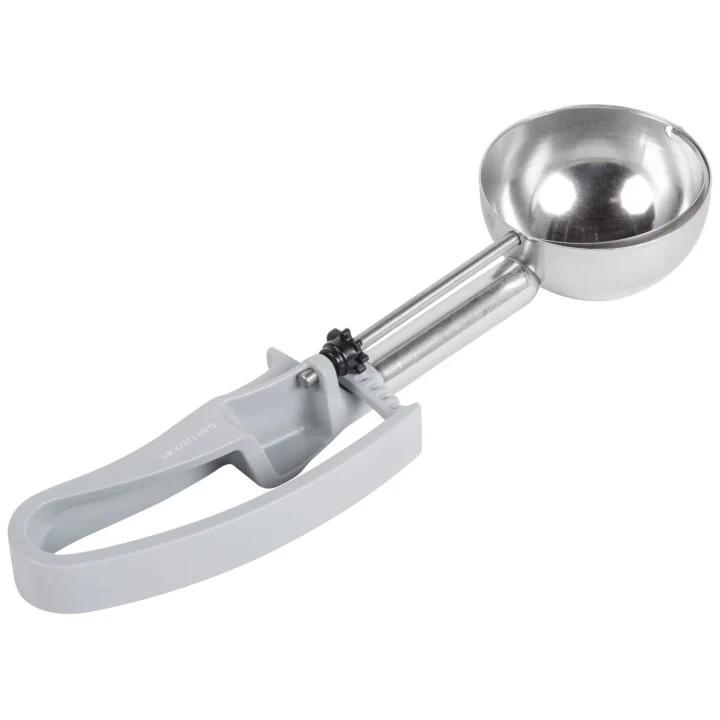 Vollrath 47371 Jacob's Pride Extended Length Disher with Gray Squeeze Handle 3.7 oz. - Size 8 - 12/Case - Image 4
