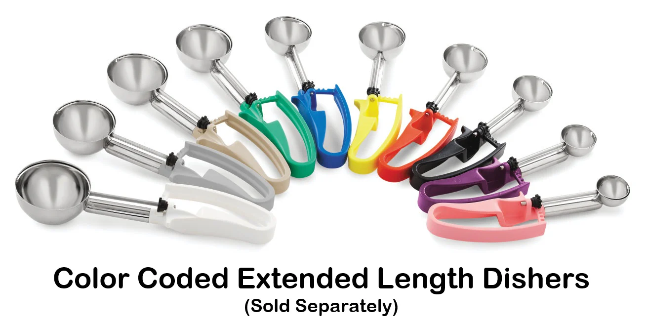 Vollrath 47371 Jacob's Pride Extended Length Disher with Gray Squeeze Handle 3.7 oz. - Size 8 - 12/Case - Image 7