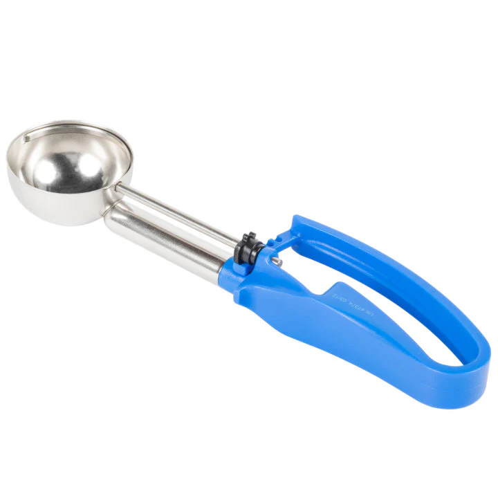 Vollrath 47374 Jacob's Pride Extended Length Disher with Blue Squeeze Handle 2 oz. - Size 18 - 12/Case - Image 2