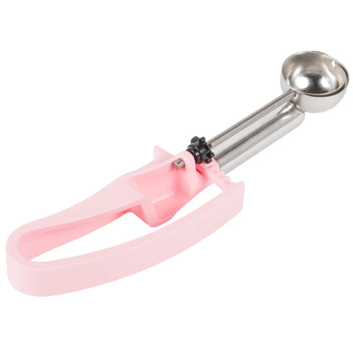 Vollrath 47379 Jacob's Pride Extended Length Disher with Pink Squeeze Handle 0.54 oz. - Size 60 - 12/Case - Image 4