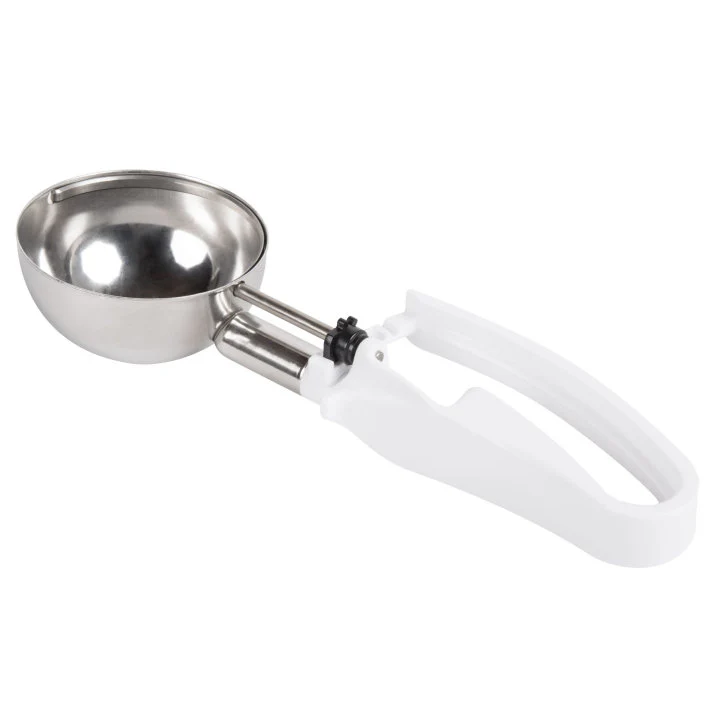 Vollrath 47390 Jacob's Pride Standard Length Disher with White Squeeze Handle 4.7 oz. - Size 6 - Image 4