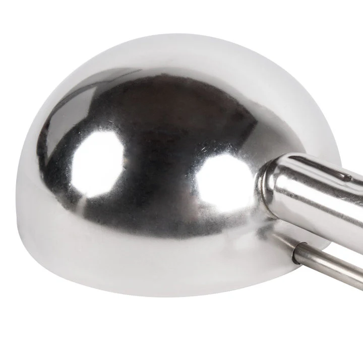 Vollrath 47390 Jacob's Pride Standard Length Disher with White Squeeze Handle 4.7 oz. - Size 6 - Image 5