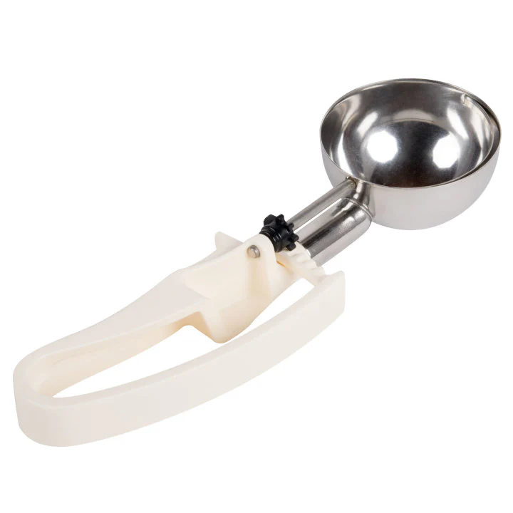 Vollrath 47392 Jacob's Pride Standard Length Disher with Ivory Squeeze Handle 3.2 oz. - Size 10 - 12/Case - Image 4