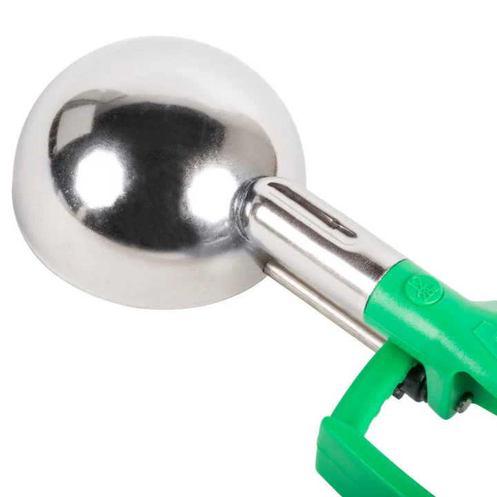 Vollrath 47393 Jacob's Pride Standard Length Disher with Green Squeeze Handle 2.8 oz. - Size 12 - 12/Case - Image 4