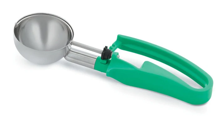 Vollrath 47393 Jacob's Pride Standard Length Disher with Green Squeeze Handle 2.8 oz. - Size 12 - 12/Case - Image 9